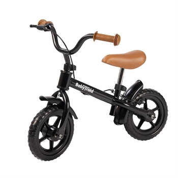 BabyTrold Balancecykel m. massive hjul - Sort Brun